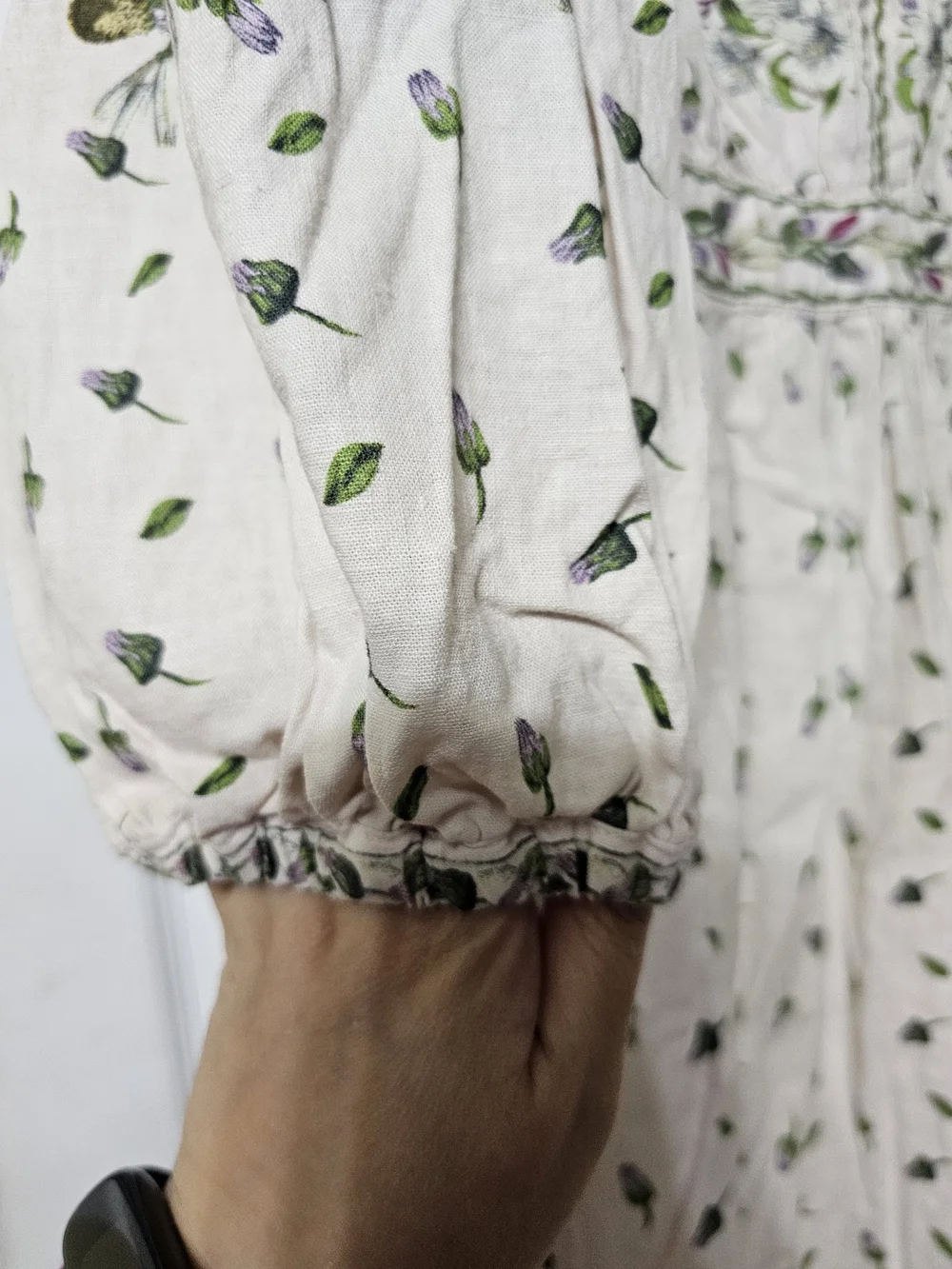 Max Studio Cream Maxi Dress with Purple Floral - Picture 3 of 10